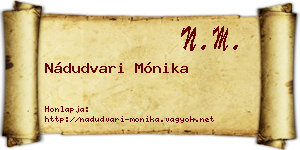 Nádudvari Mónika névjegykártya